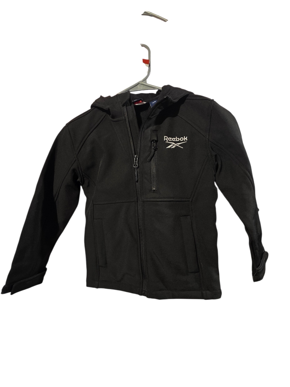 Reebok Kids Black Hooded Zip-Up Jacket